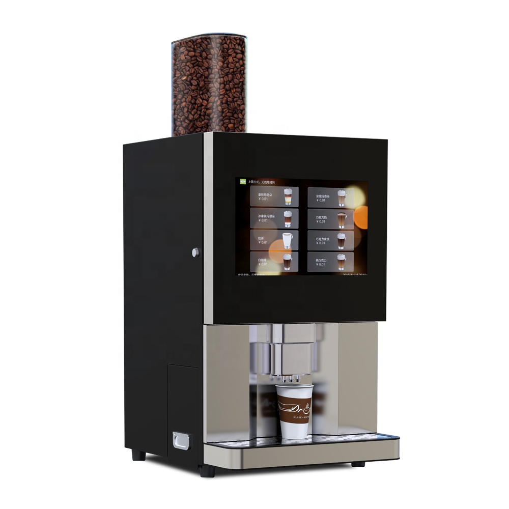 Computerized 24-Hour Espresso and Tea Merchandising Machine with Desktop Espresso Grinder