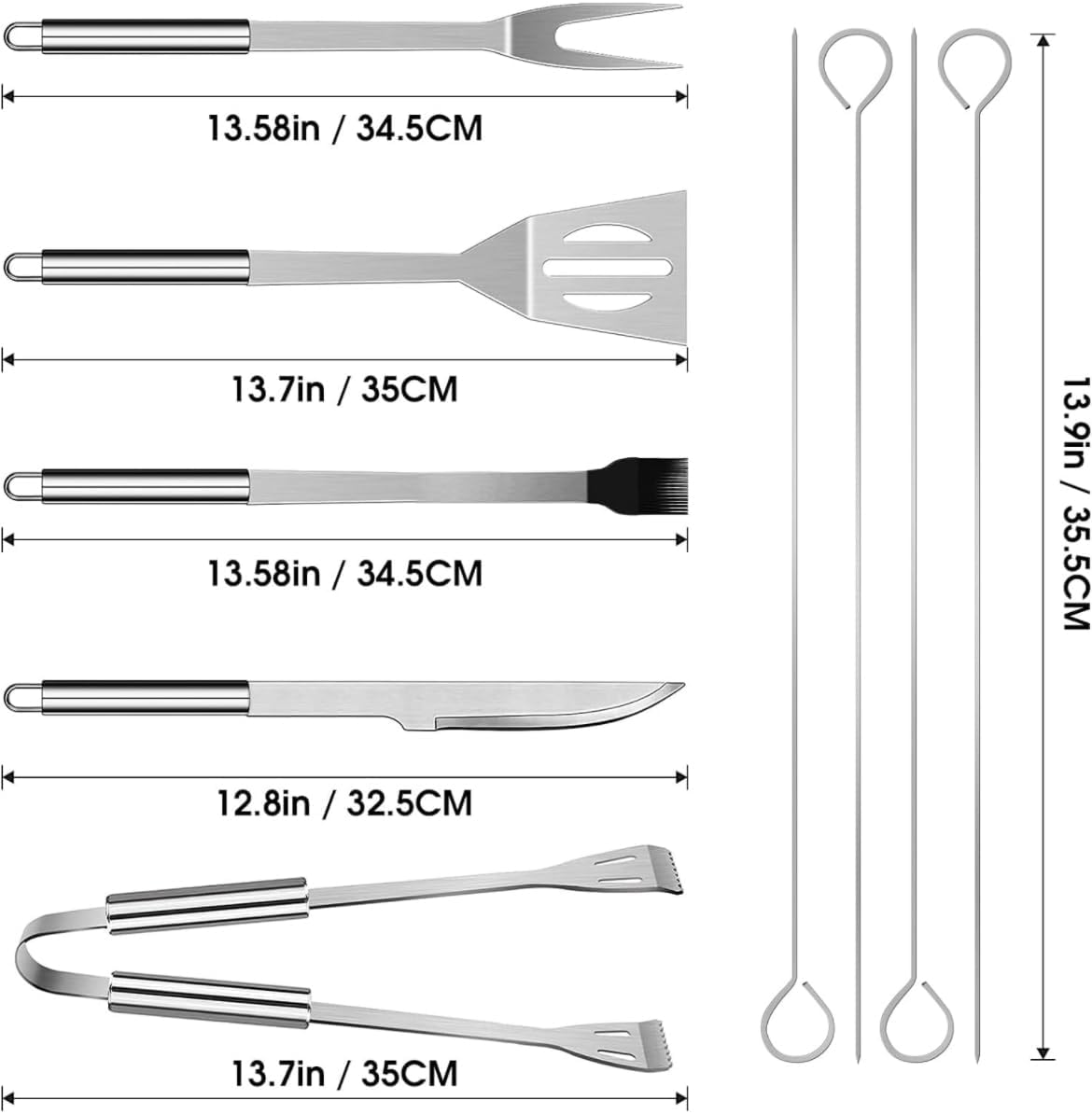 Metallic BBQ Software Set with Spatula - Tenting Equipment and Utensils for Out of doors Grilling in Oxford Bag